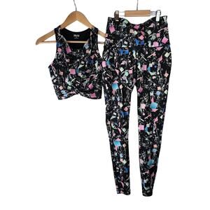 Zelos Women’s Print Leggings Cross Front High Waist Size Small